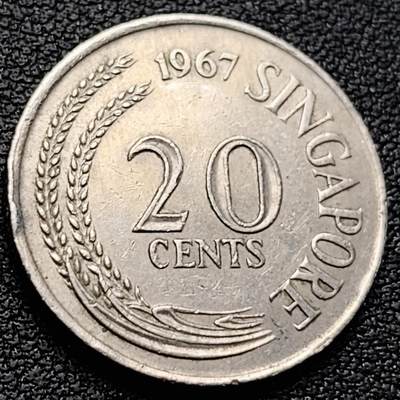 泉币菌-第218场-拍品多 请提前出价 - 1967年 新加坡20分 箭鱼 23.7mm 