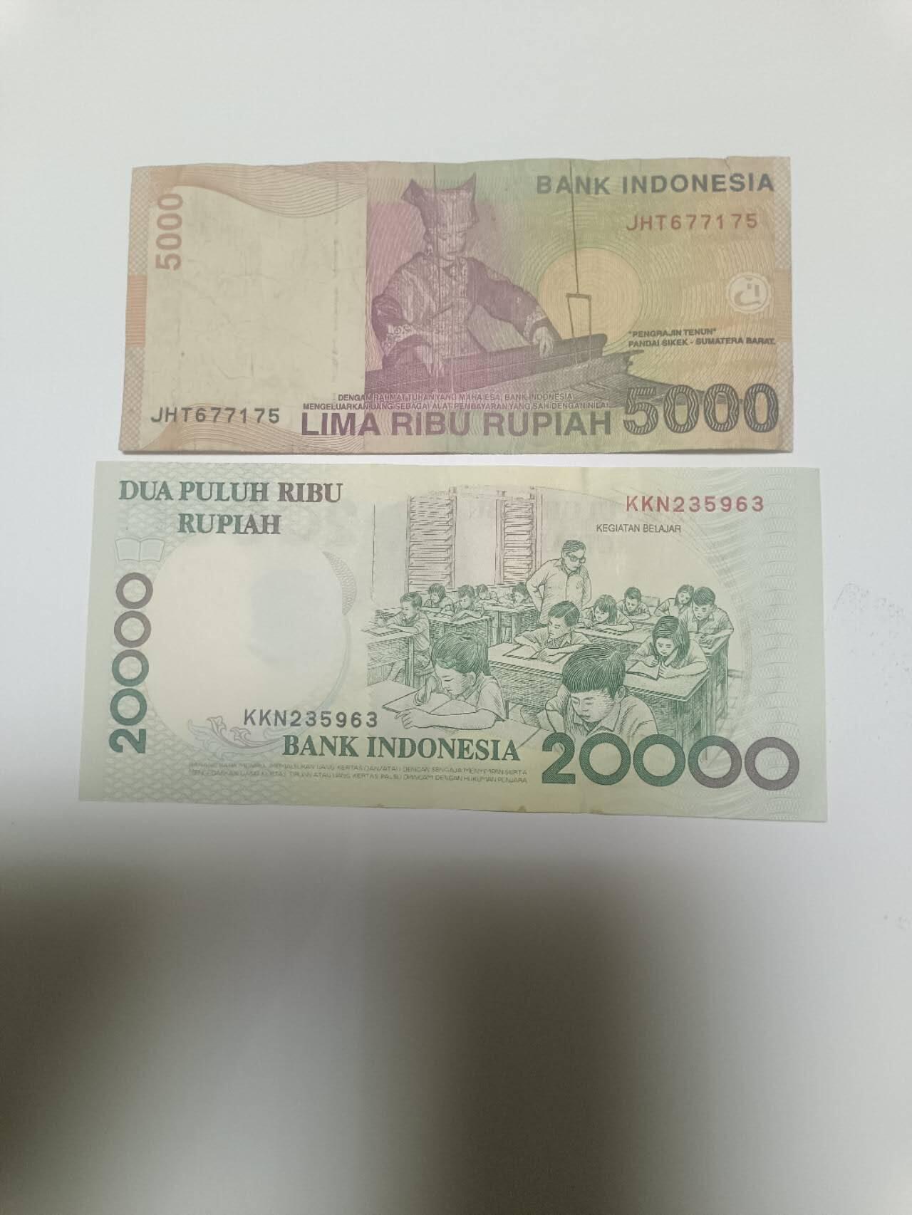 【20260402】非全新纸币和硬币第352场 印度尼西亚2张纸币