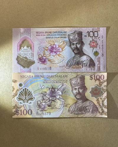 【Blue Auction】世界纸币精拍第802期——18级TOP拍卖/信誉/品质/专业/高效💫 -  【一组2张】文莱 不同版本100元 塑料钞 全新UNC