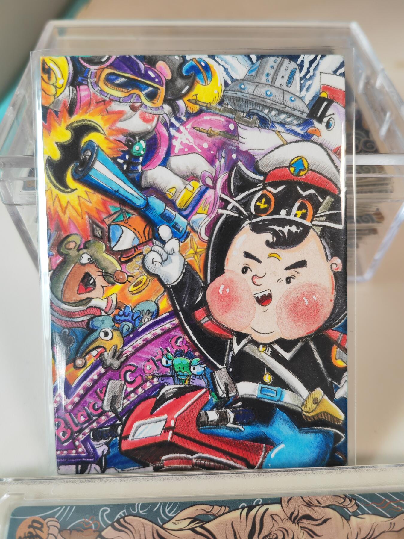 阳大大卡牌拍卖第107期（持续收拍品，周五晚上九点截拍，进群福利早知道） 【手绘卡】竹林 黑猫警长 绝色手绘卡1/1  超级漂亮