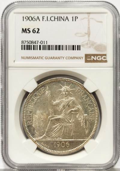 博洋堂世界钱币拍卖第167期（全场包邮） - NGC MS62 法属印支1906年坐洋银币