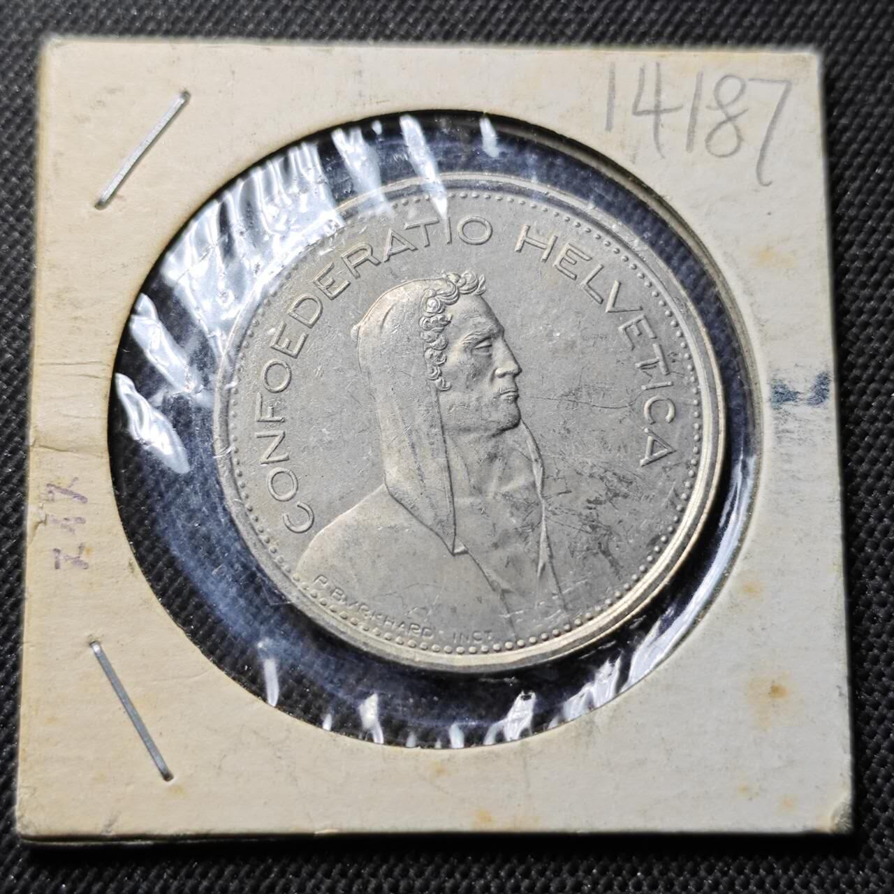 KK钱币收藏小铺  第414期 2月预留时间 周末发货 1974瑞士5法郎 