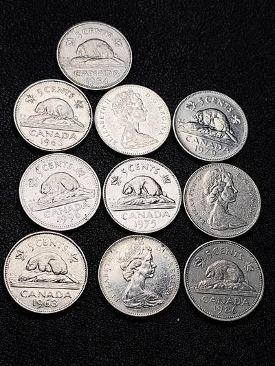 泉币菌-第219场-拍品多 请提前出价 - 10枚一组 加拿大 海狸 加分币 混合年份