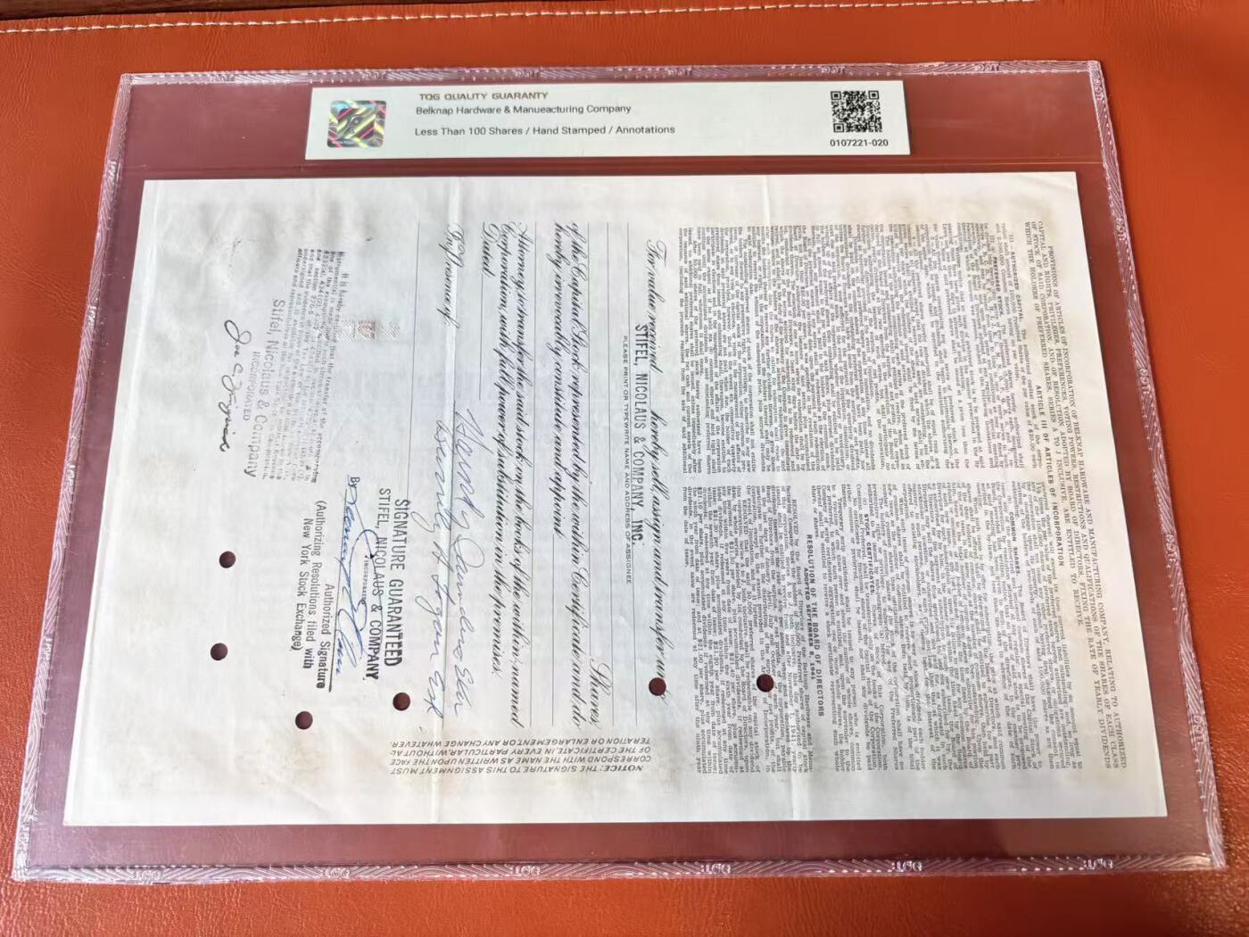 【Blue Auction】世界纸币精拍第802期——18级TOP拍卖/信誉/品质/专业/高效💫  【一组4张】美国 1939-68年 大票幅 雕版印刷股票一组 TQG58-53