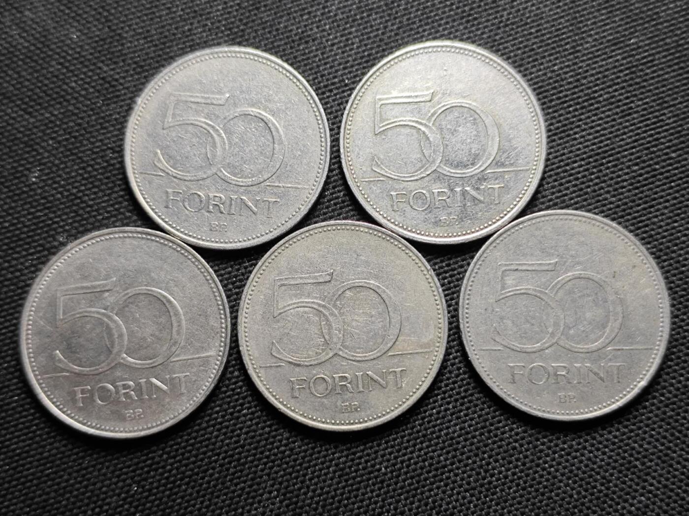KK钱币收藏小铺  第414期 2月预留时间 周末发货  匈牙利50福林5枚一组
