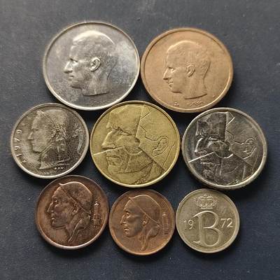 【全场包邮】纯粹捡漏拍518场 - 比利时1960-1988年BELGES版8枚套币