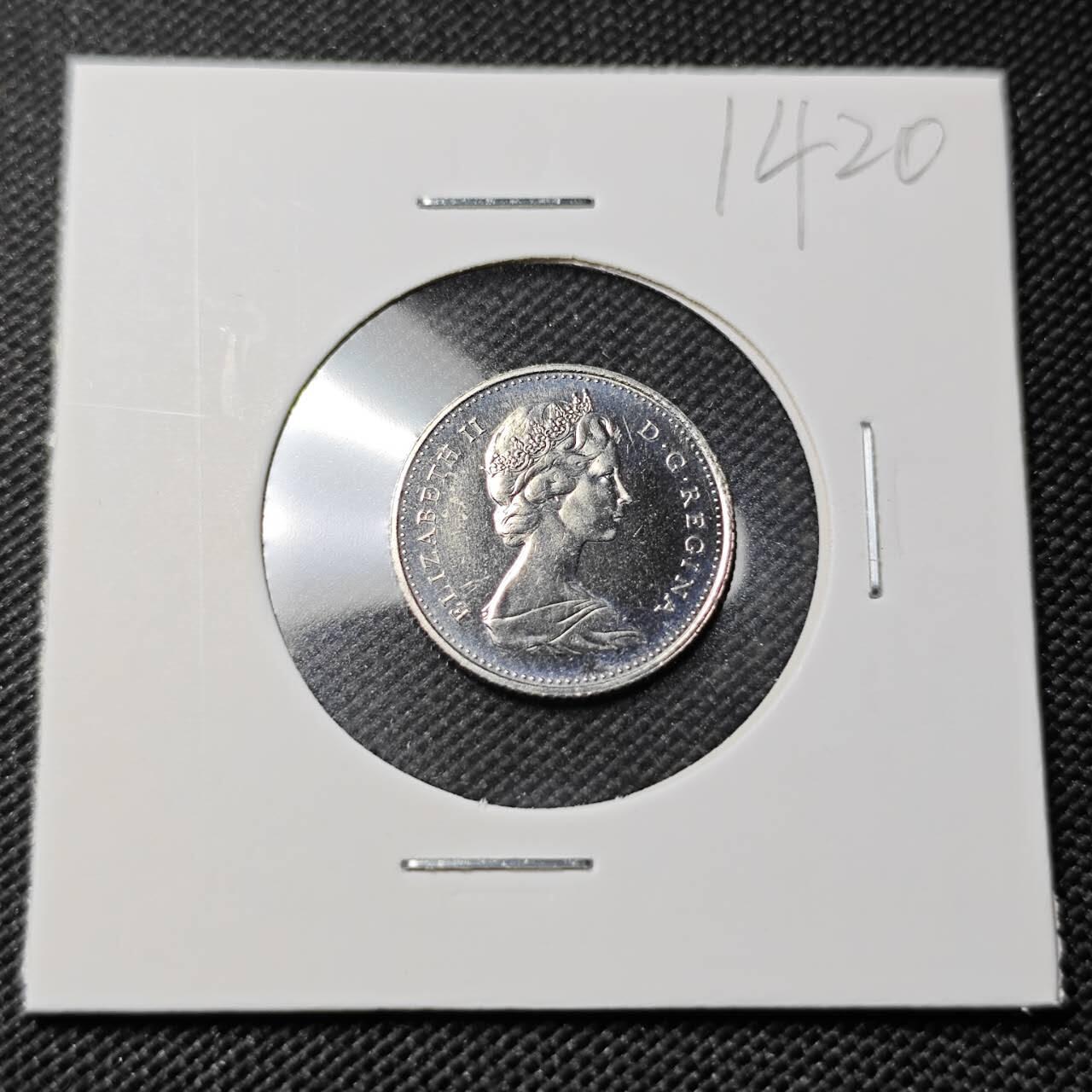 KK钱币收藏小铺  第414期 2月预留时间 周末发货  1970加拿大10分 精制币