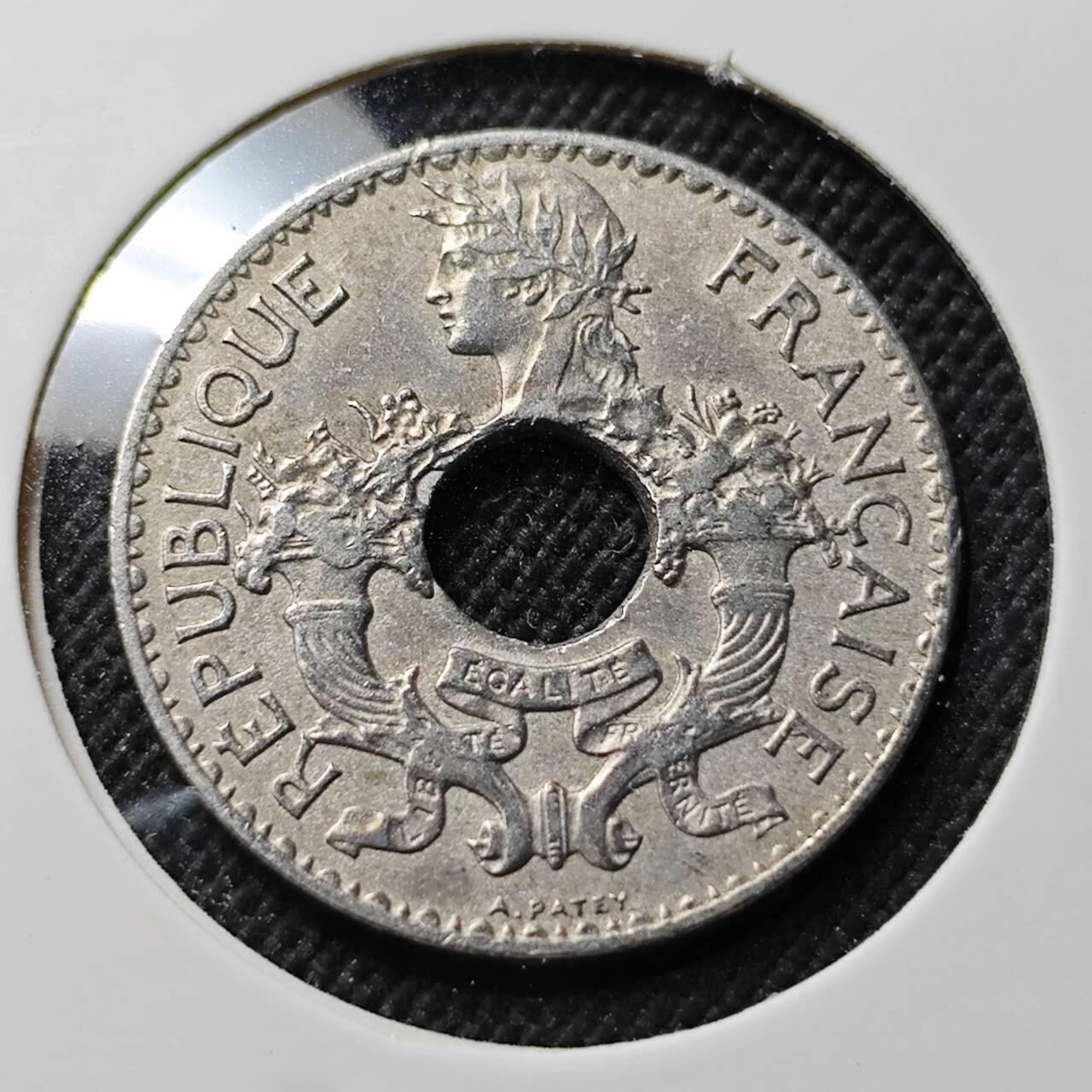 KK钱币收藏小铺  第414期 2月预留时间 周末发货 1937法属印度支那5分