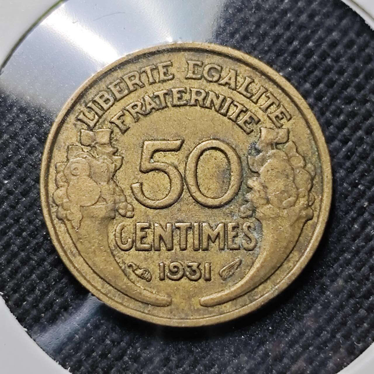 KK钱币收藏小铺  第414期 2月预留时间 周末发货  1931法国50分