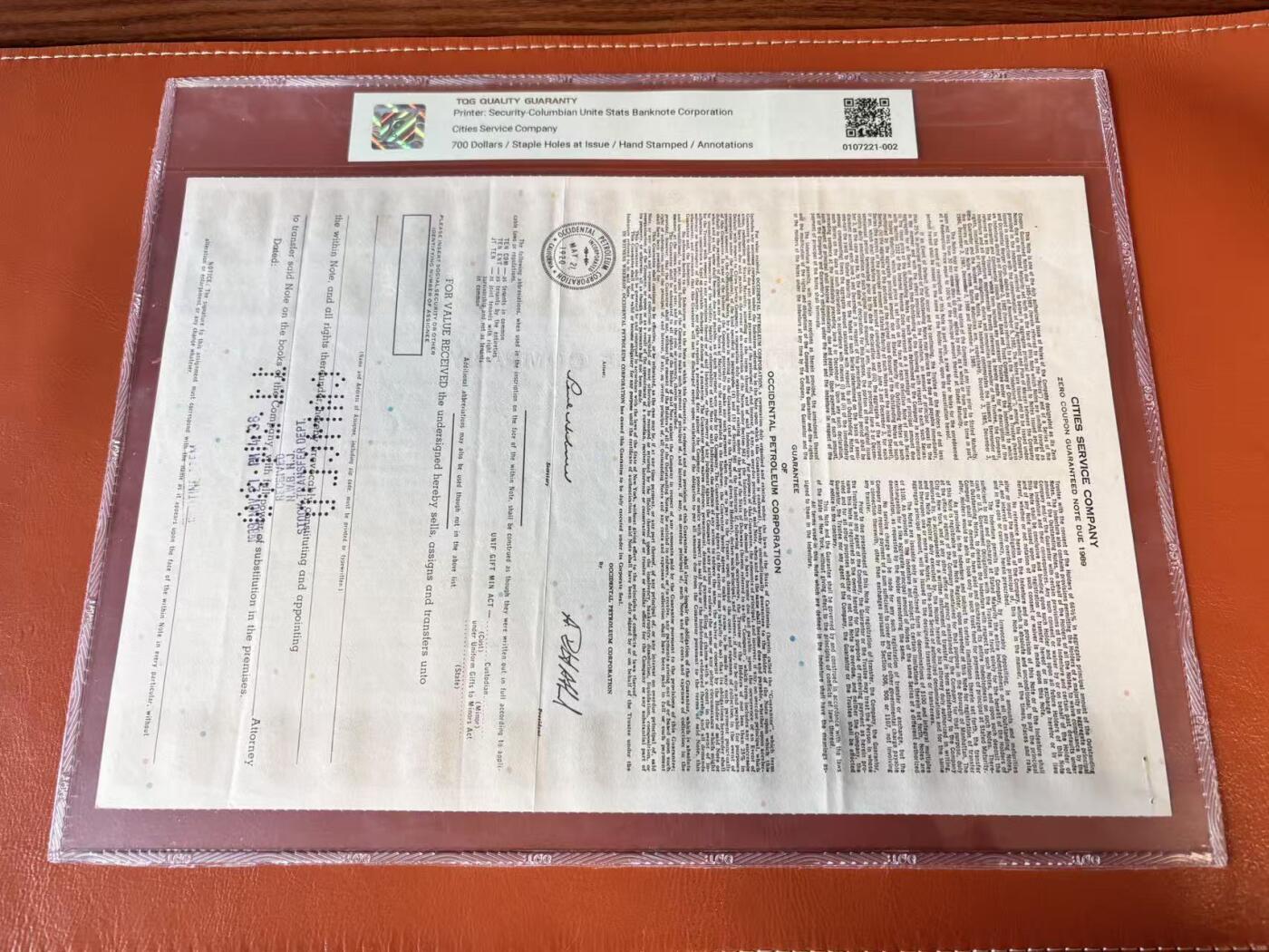 【Blue Auction】世界纸币精拍第802期——18级TOP拍卖/信誉/品质/专业/高效💫 【一组4张】美国 1967-83年 大票幅 雕版印刷股票一组 TQG58-45