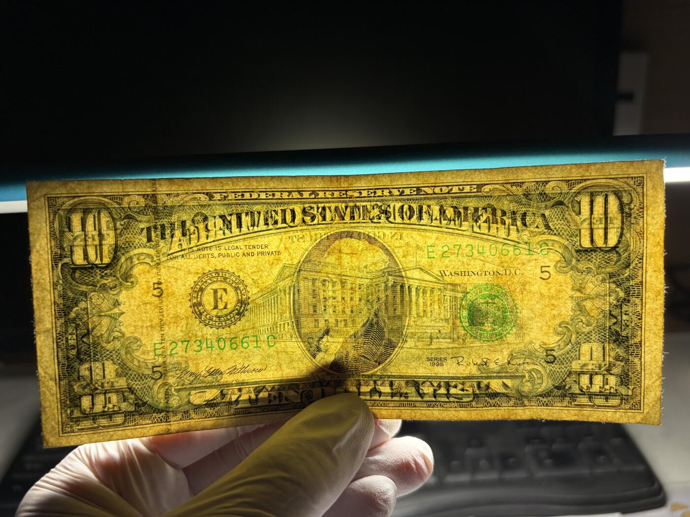 2026年集古藏今外币拍卖第三期-第10场—（总第320拍-纸币专场），本期拍完结算一次，发货时间2-3天，休息几天后继续新的一期拍卖。 1995年美国10美元