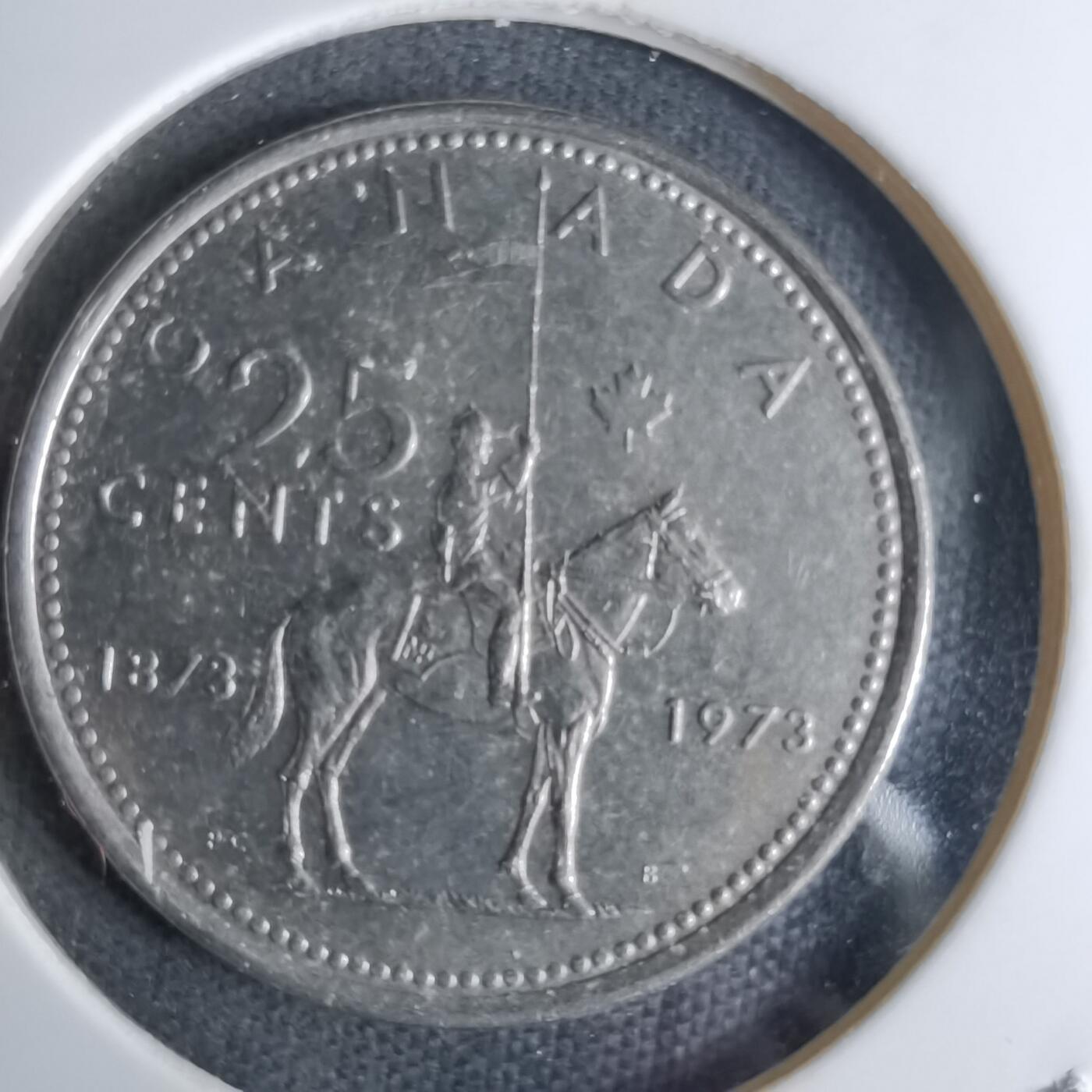 沼泽如烟--第1042场 加拿大1973年25分纪念币