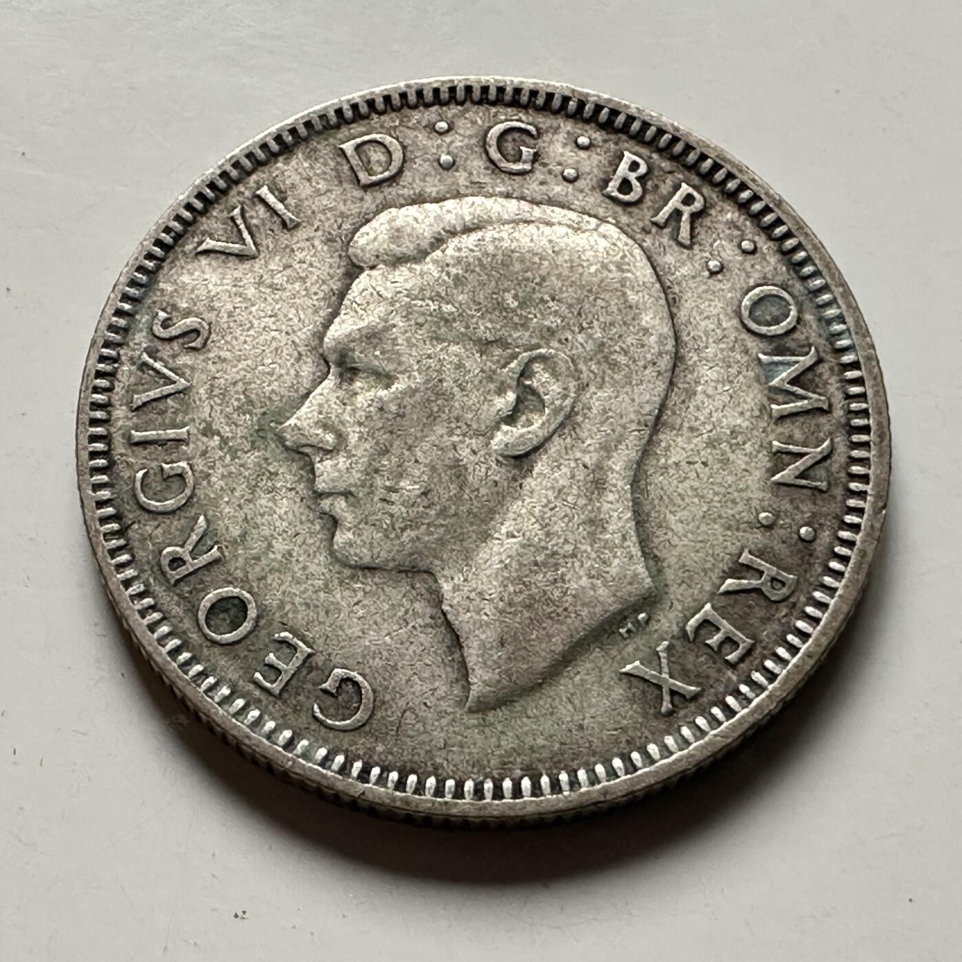 🌹外币初藏🌹🐯2026年第36场   每周二四六晚8️⃣点 接代拍 英国 1942年1先令银币 50%银-5.66g-23.5mm 