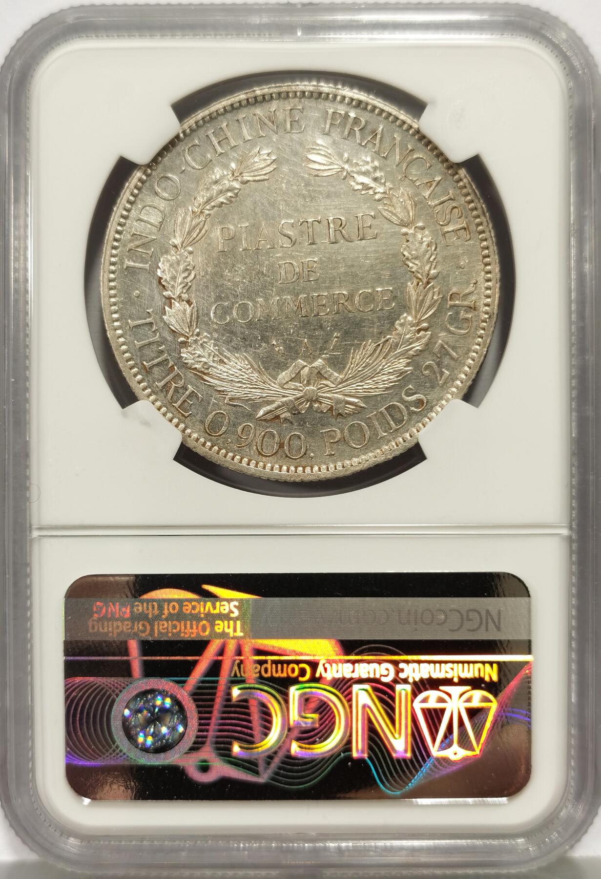 博洋堂世界钱币拍卖第167期（全场包邮） NGC AU 法属印支1895年普重版坐洋银币