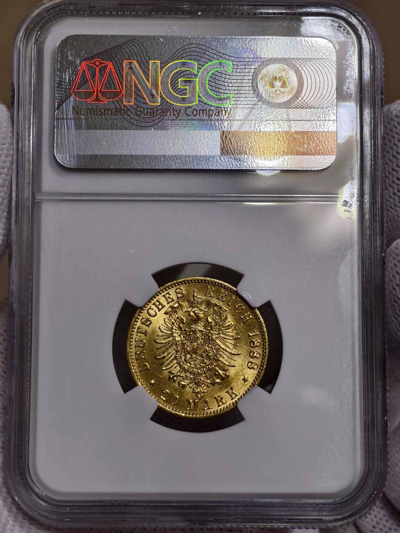 NGC-MS61德国1888年腓特烈三世三皇20马克金币