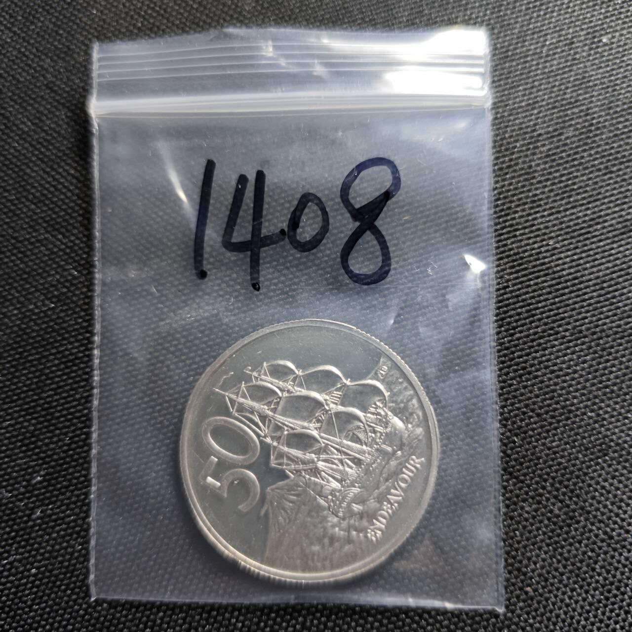 KK钱币收藏小铺  第414期 2月预留时间 周末发货 1982新西兰50分 精制币