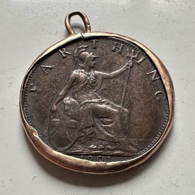 🌹外币初藏🌹🐯2026年第36场   每周二四六晚8️⃣点 接代拍 - 英国1901年一法新，铜圈包边 好品