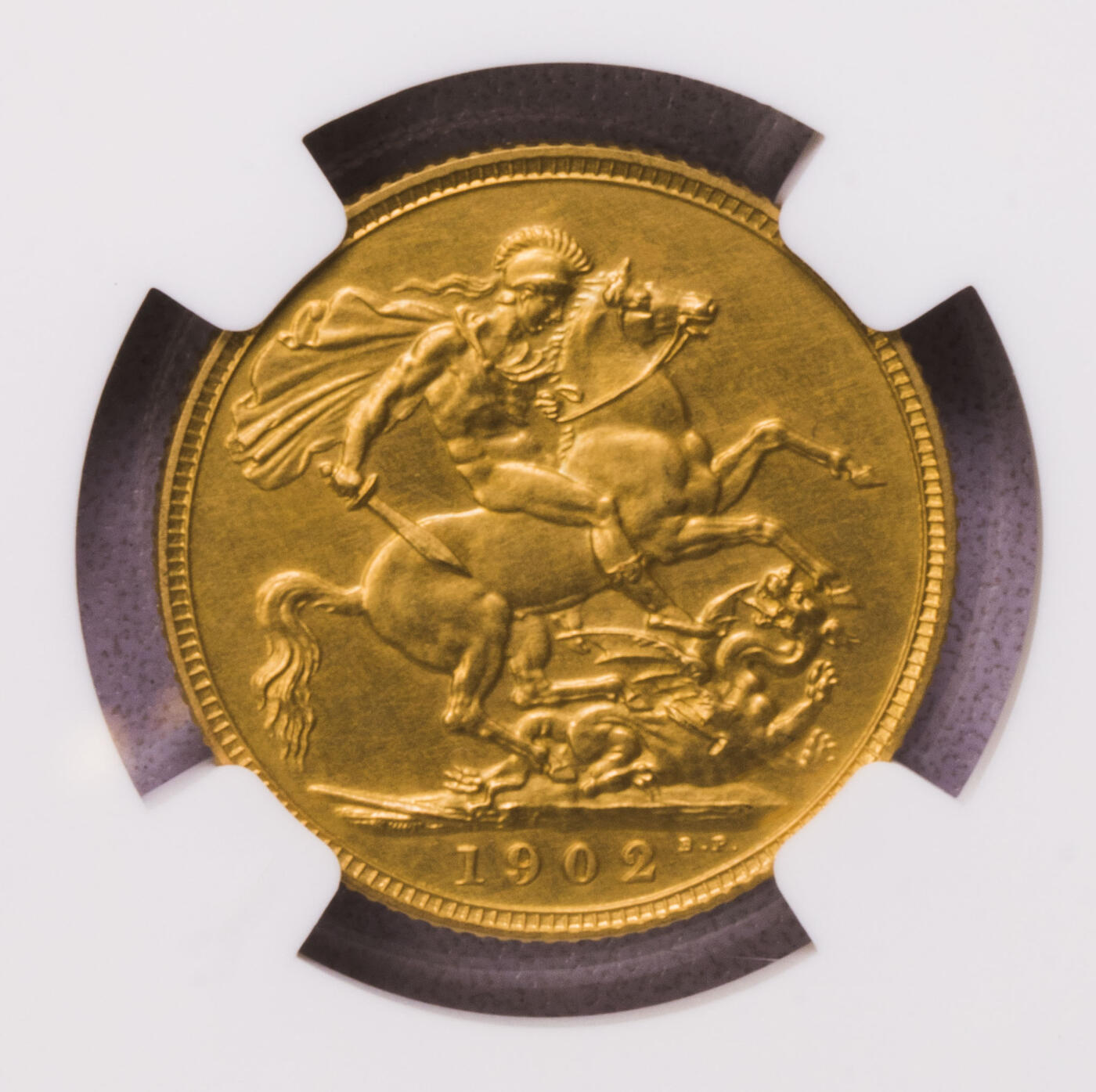 1902英国爱七1/2+1镑金币2枚套 pf