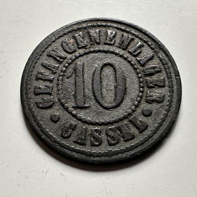 🌹外币初藏🌹🐯2026年第36场   每周二四六晚8️⃣点 接代拍 - 德国卡塞尔战俘营 10芬尼 锌质代用币（一战时期）