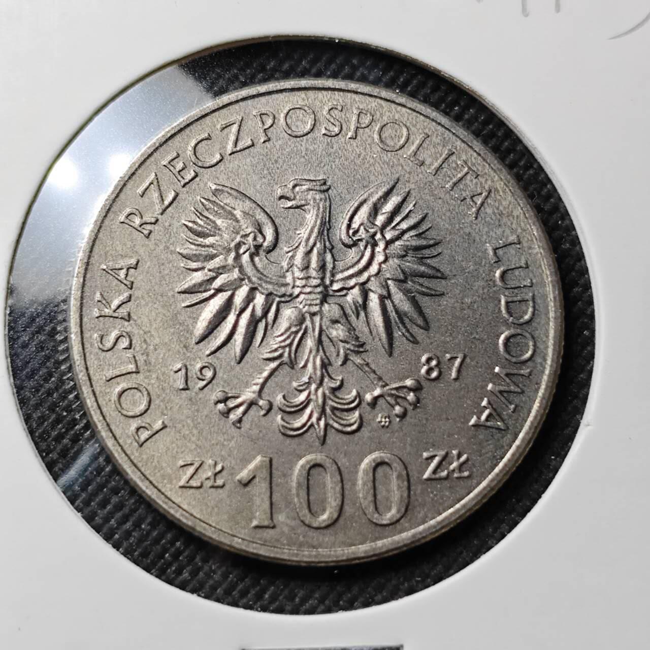 KK钱币收藏小铺  第414期 2月预留时间 周末发货 1987波兰100兹罗提 纪念币