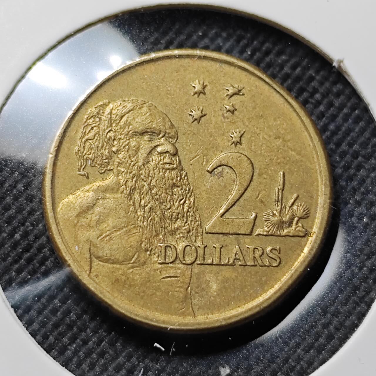 KK钱币收藏小铺  第414期 2月预留时间 周末发货 2002澳大利亚土著人2元 
