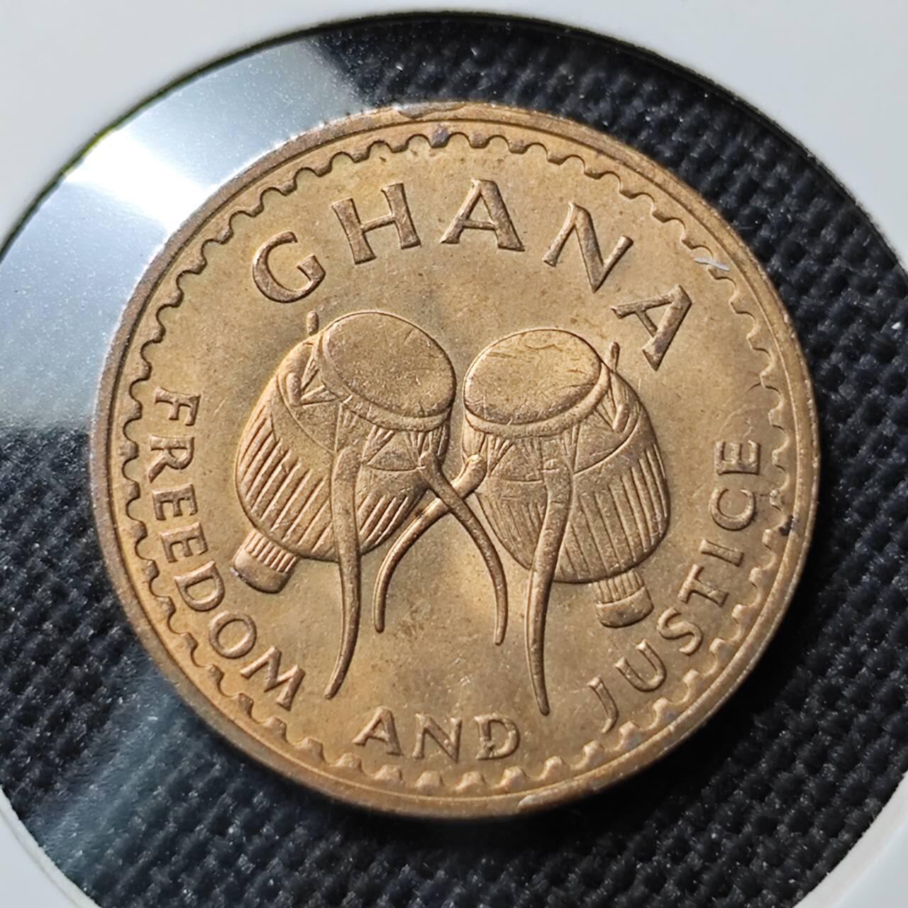 KK钱币收藏小铺  第414期 2月预留时间 周末发货 1967加纳1/2比塞瓦 好品