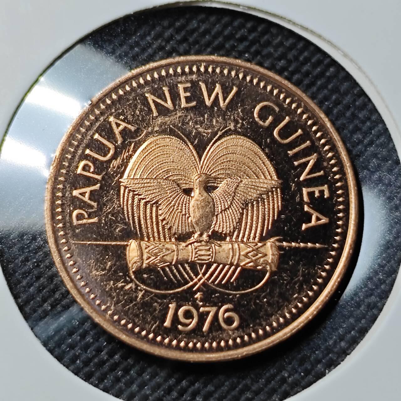 KK钱币收藏小铺  第414期 2月预留时间 周末发货 1976巴布亚新几内亚 2托伊 精制币