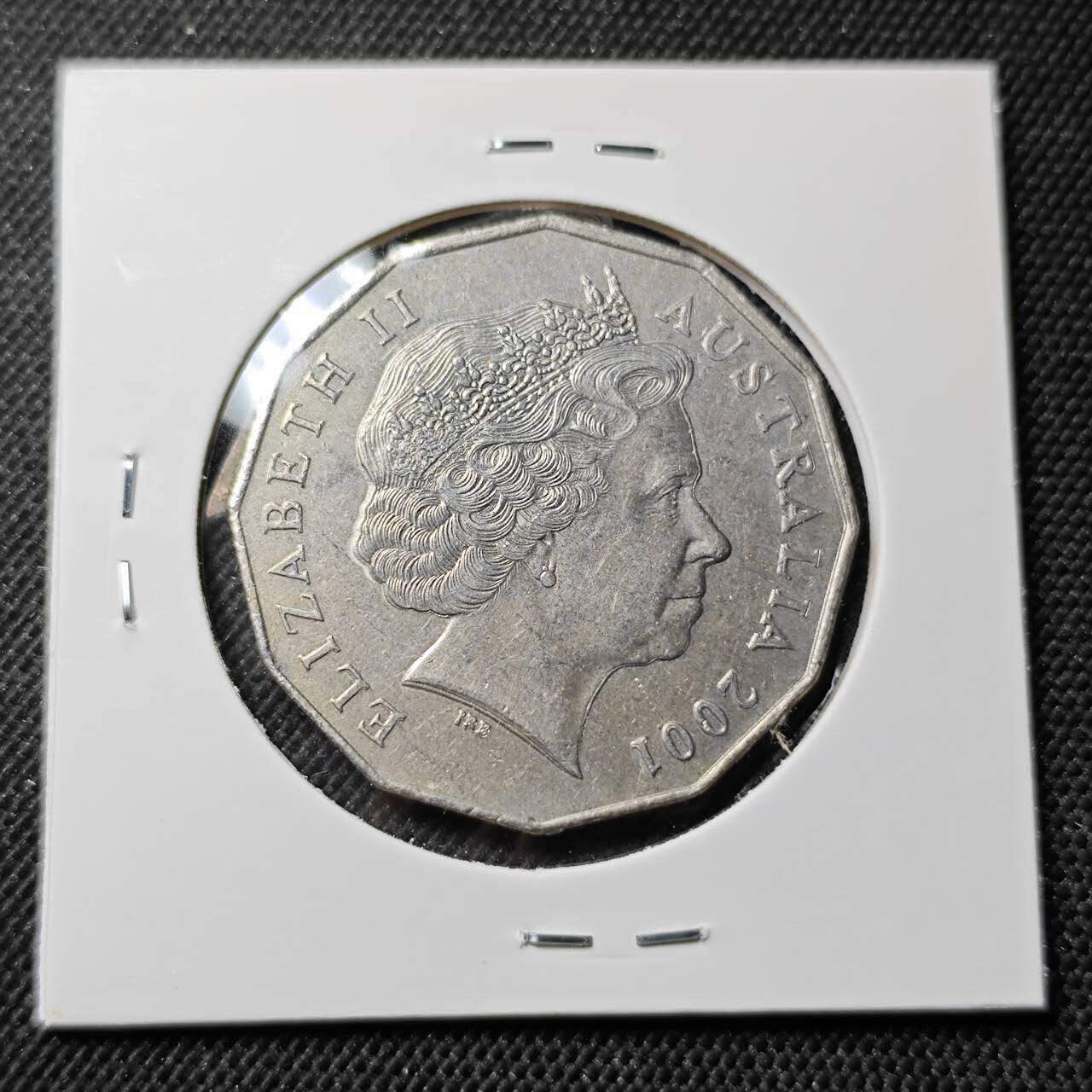 KK钱币收藏小铺  第414期 2月预留时间 周末发货 2001澳大利亚50分 纪念币