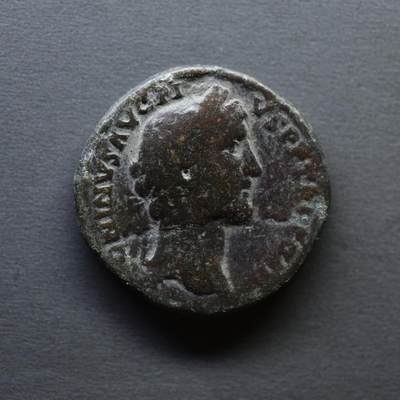 【良泉】4月16日【西方古代打制币】拍卖108件 - 公元143-144 年【古罗马】五贤帝——安东尼庇护，阿斯铜币，9.89克