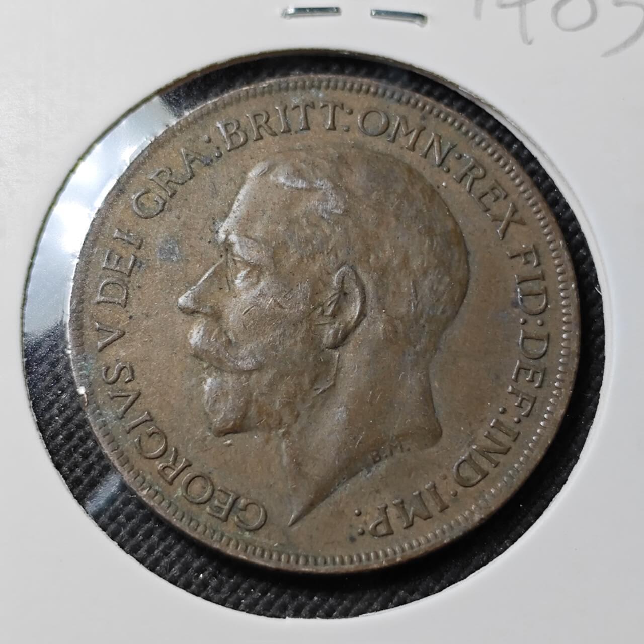 KK钱币收藏小铺  第414期 2月预留时间 周末发货  1921英国1便士铜币