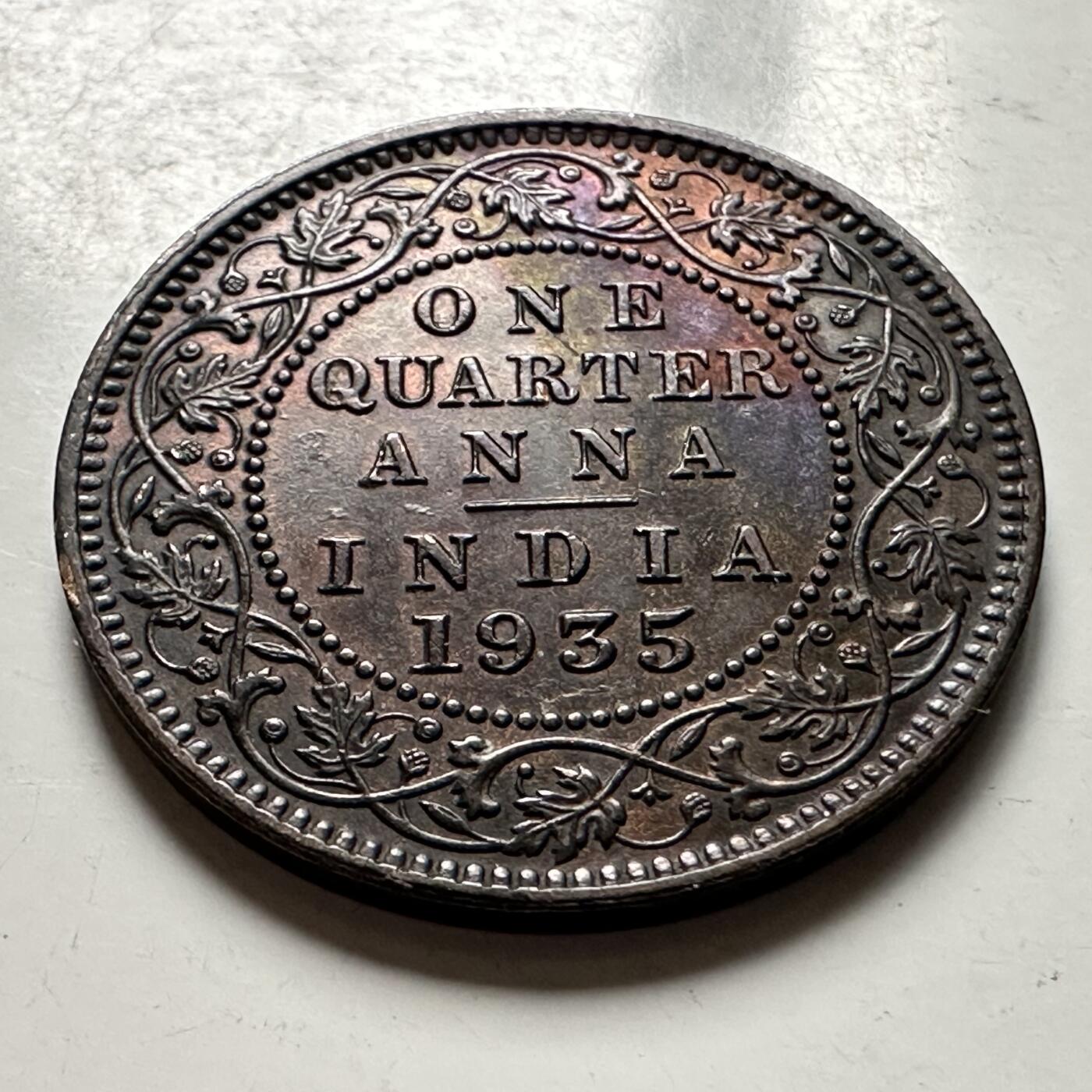 🌹外币初藏🌹🐯2026年第36场   每周二四六晚8️⃣点 接代拍 英属印度1935年1/4安娜铜币 五彩好品