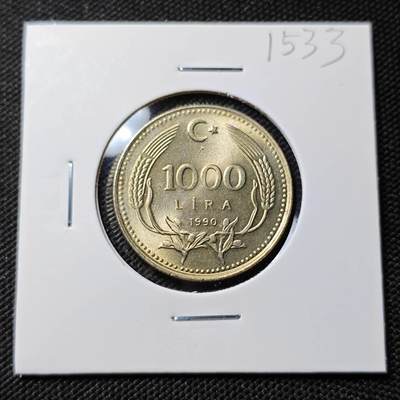 KK钱币收藏小铺  第415期 2月预留时间 周末发货 1990土耳其1000里拉