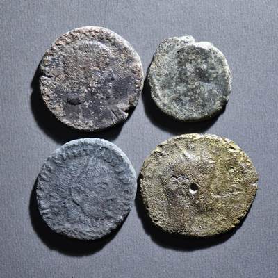 【良泉】4月16日【西方古代打制币】拍卖108件 - 【古罗马】铜币一组4枚（5）