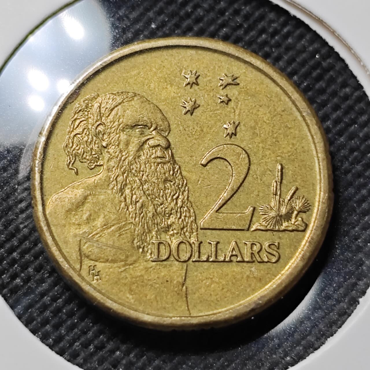 KK钱币收藏小铺  第414期 2月预留时间 周末发货 1988澳大利亚土著人2元 