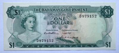 2026第6场（总第233期）：精品测试钞、外钞综合场  - 巴哈马1965年版1元年轻女王头像UNC（18b签名2）全程无4