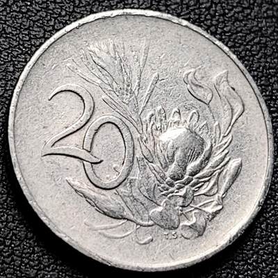 泉币菌-第219场-拍品多 请提前出价 - 帝王花 1965年 南非20分镍制币  24.2毫米 6.0克