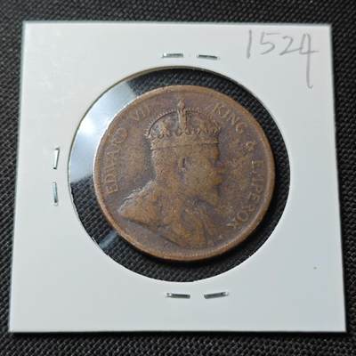 KK钱币收藏小铺  第415期 2月预留时间 周末发货 1903英属诲峡1分 