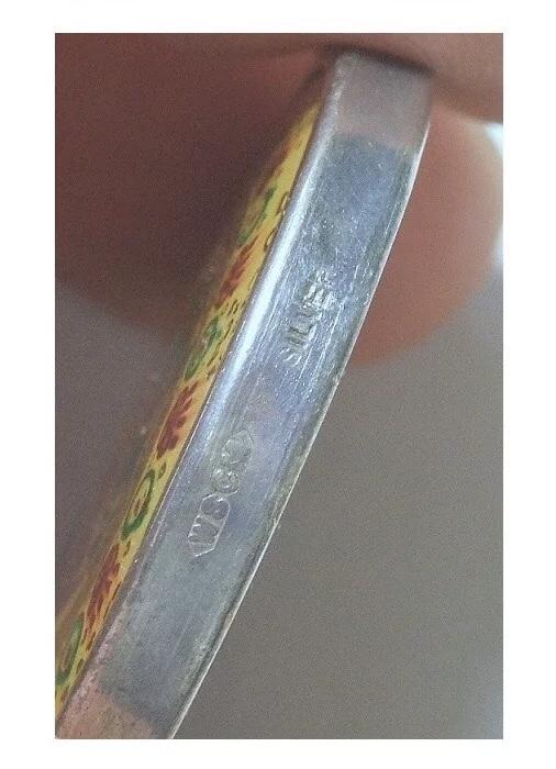 【银】纯银手工银 英国1887年维多利亚珐琅彩镀金高浮雕精制银币章吊坠 33MM