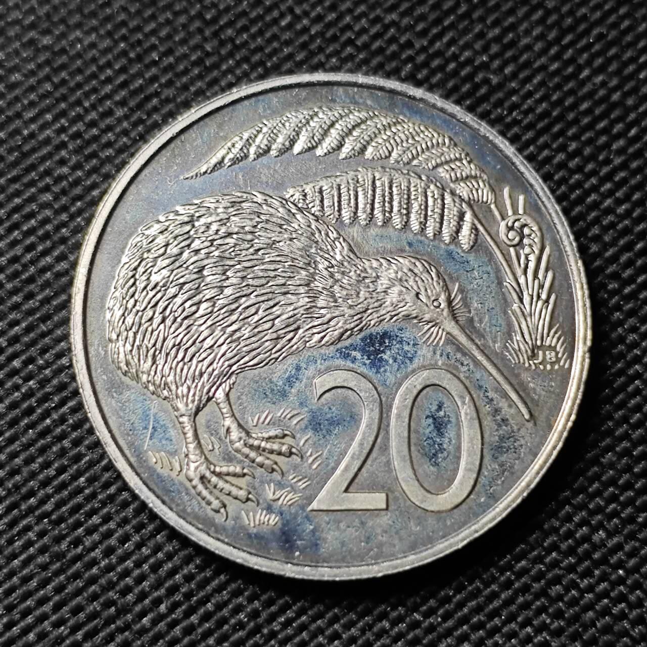 KK钱币收藏小铺  第414期 2月预留时间 周末发货 1984新西兰20分精制币