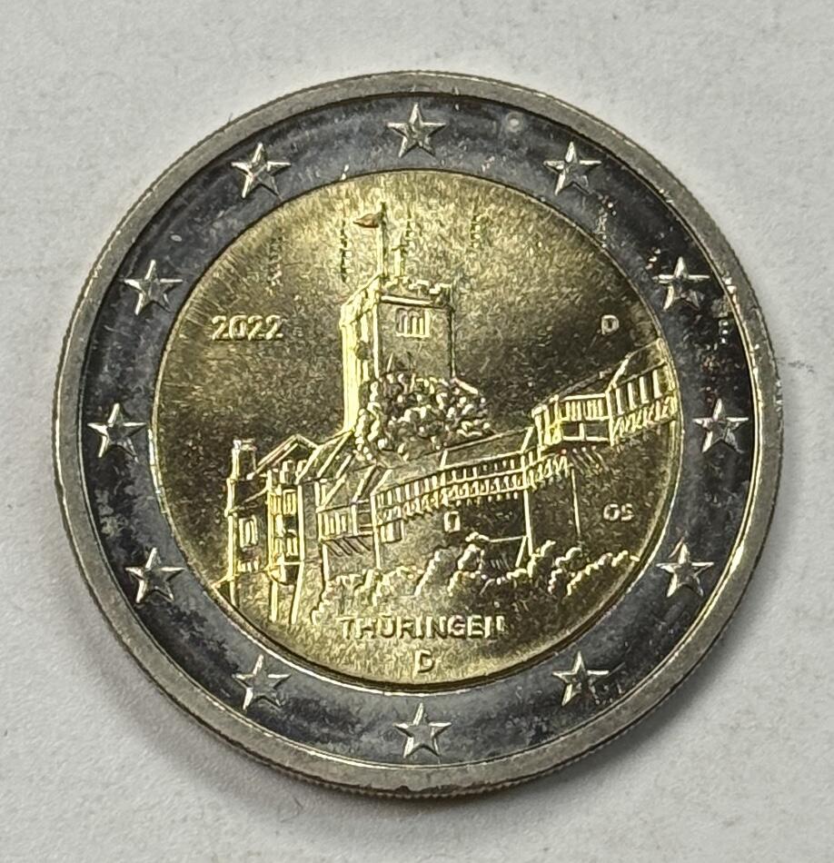 S&S Numismatic世界钱币-拍卖 第125期  德国2022年 图林根州-瓦特堡城堡 2欧元双色纪念币