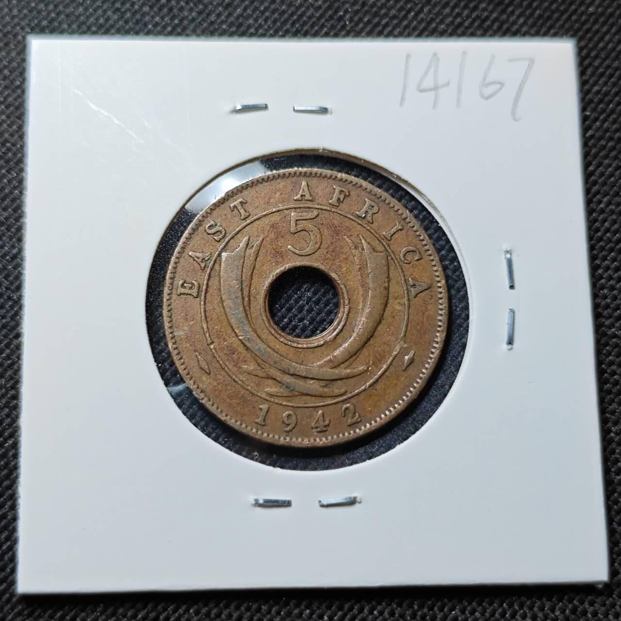 KK钱币收藏小铺  第414期 2月预留时间 周末发货 1942乌干达5分 