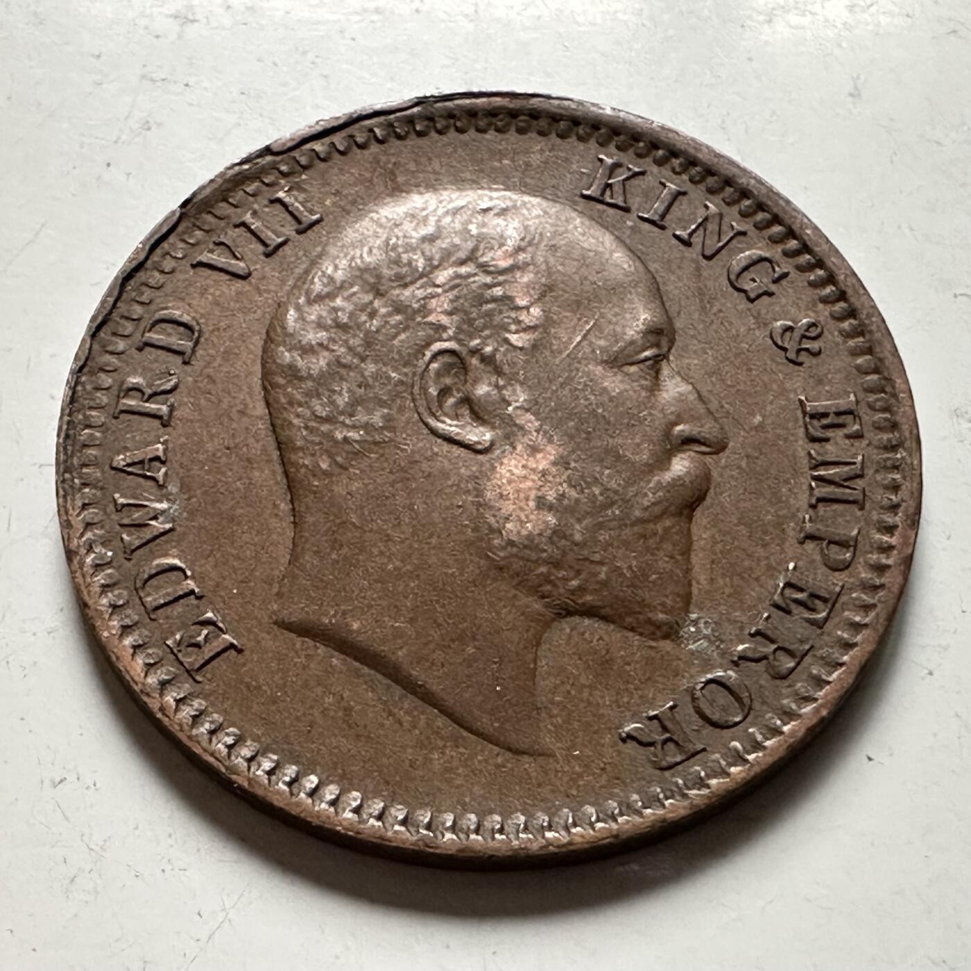 🌹外币初藏🌹🐯2026年第36场   每周二四六晚8️⃣点 接代拍 英属印度1907年1/4安娜铜币 b