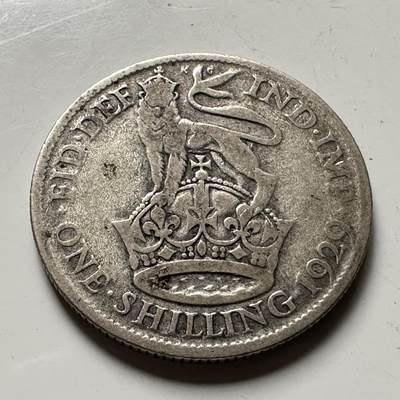 🌹外币初藏🌹🐯2026年第36场   每周二四六晚8️⃣点 接代拍 - 英国 1929年1先令银币 50%银-5.66g-23.5mm c