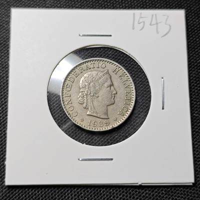 KK钱币收藏小铺  第415期 2月预留时间 周末发货 1939瑞士20分 