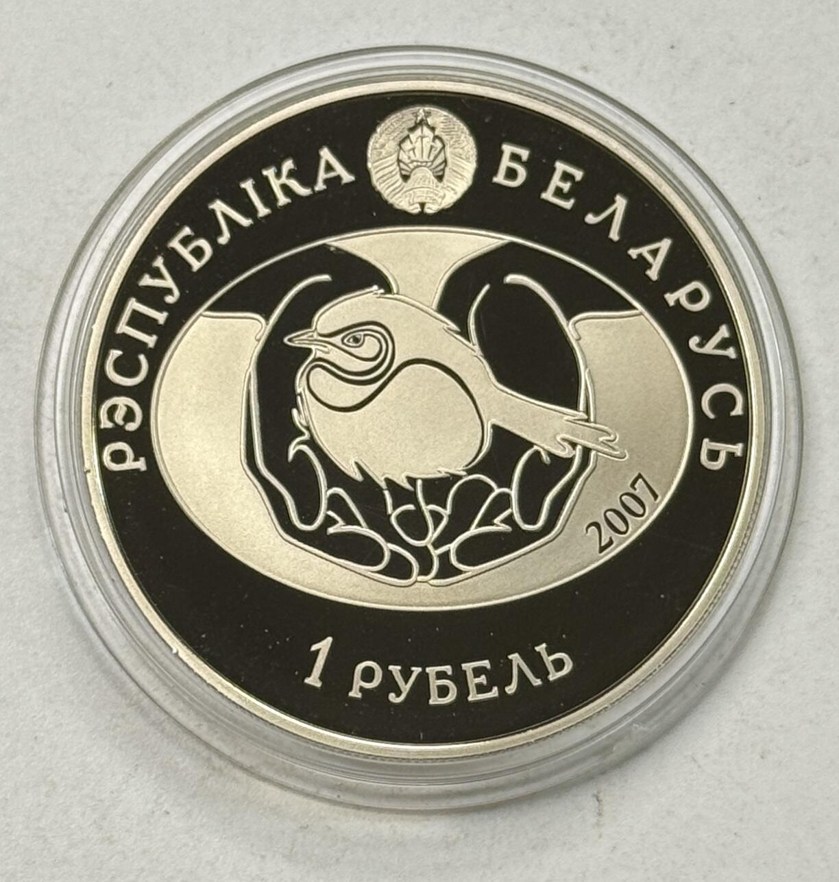 S&S Numismatic世界钱币-拍卖 第125期  白俄罗斯2007年 年度鸟类-欧亚鸲 1卢布纪念币