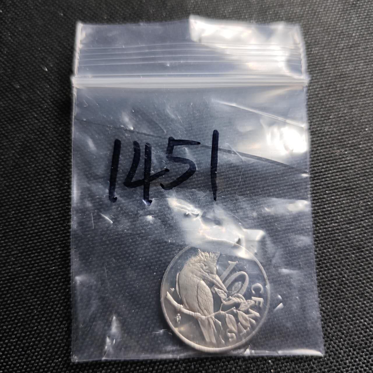 KK钱币收藏小铺  第414期 2月预留时间 周末发货 1973维尔京群岛10分精制币