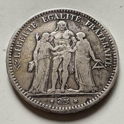 🌹外币初藏🌹🐯2026年第36场   每周二四六晚8️⃣点 接代拍 - 法国 1849年 大力神 5法郎 37毫米-90%银 25克