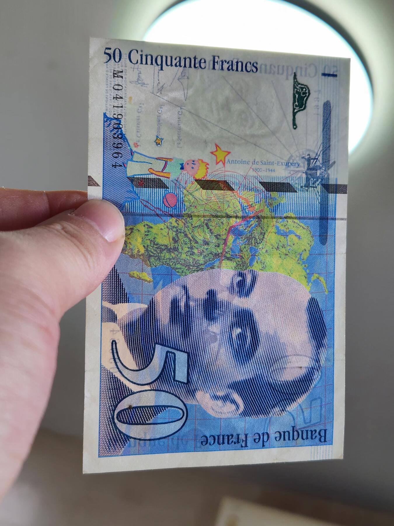 4月1号晚上8点 中外纸币自动截拍第50场 50法郎原票美品