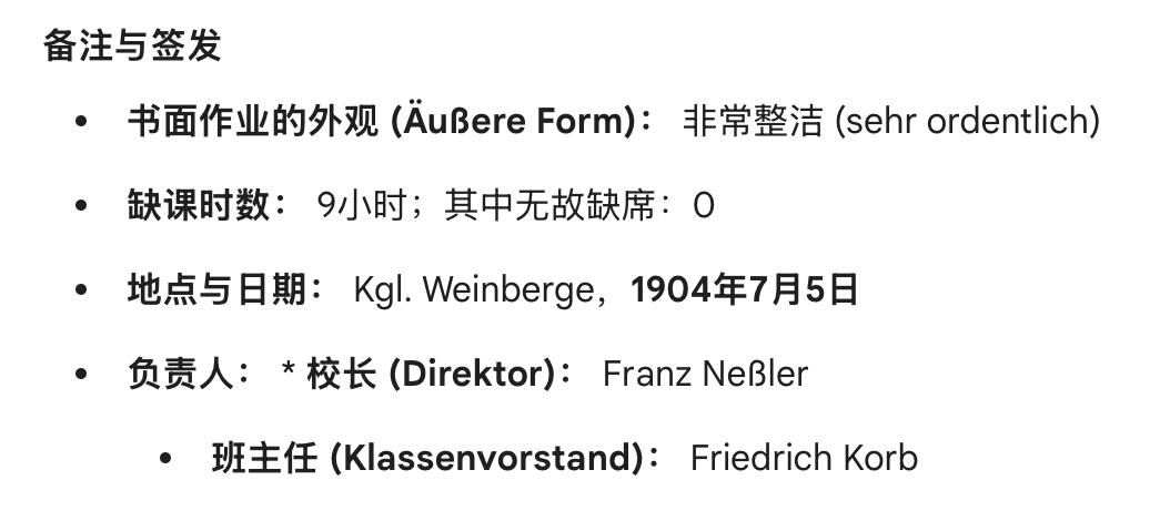 凯旋世界勋赏（第23期）（欢迎送拍）（对拍品有疑问请询问客服，不接受到手刀，出价默认拍品品相。请认真阅读拍卖规则！出价默认已认可！）（收到货请录制开箱视频，无视频概不处理问题。） 奥匈帝国 1904年 安东·鲍尔之子，恩斯特·鲍尔在 皇家国立德意志文理中学 的成绩单  校长与班主任亲笔签名签发
