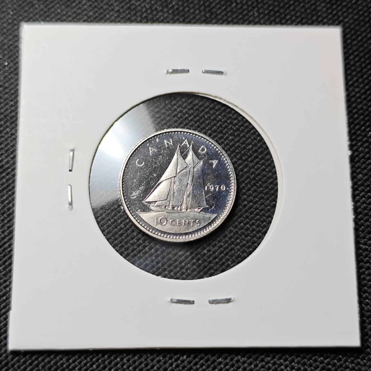 KK钱币收藏小铺  第414期 2月预留时间 周末发货  1970加拿大10分 精制币